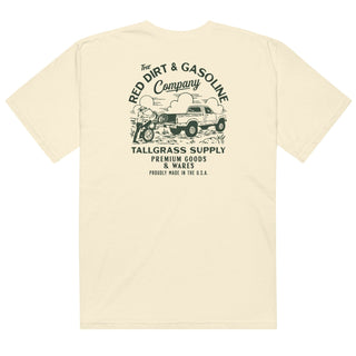 Red Dirt & Gasoline Heavyweight Tee: Cream - Tallgrass Supply