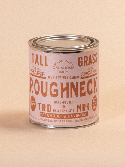 Roughneck: Patchouli + Lavender Soy Wax Candle - Tallgrass Supply