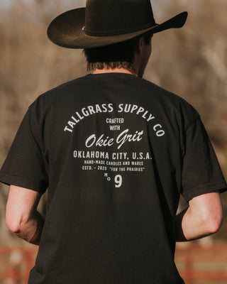 Made with Okie Grit Cotton Heavyweight Tee: Black