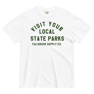 Visit Your Local State Parks Heavyweight Tee: White - Tallgrass Supply