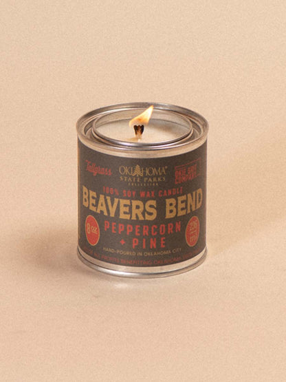 Tallgrass Supply_ 8 oz Soy Candle - Beavers Bend: Peppercorn + Pine.