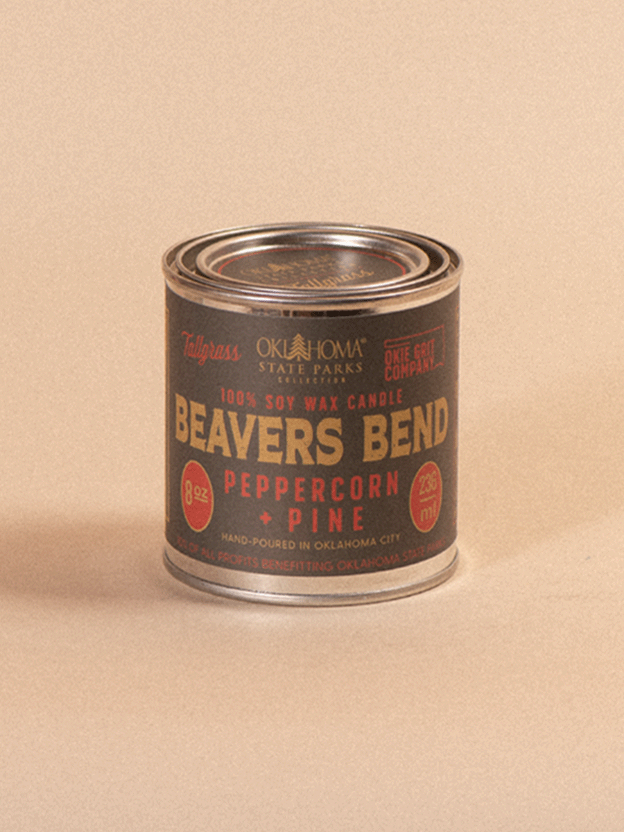 Tallgrass Supply_ 8 oz Soy Candle - Beavers Bend: Peppercorn + Pine.