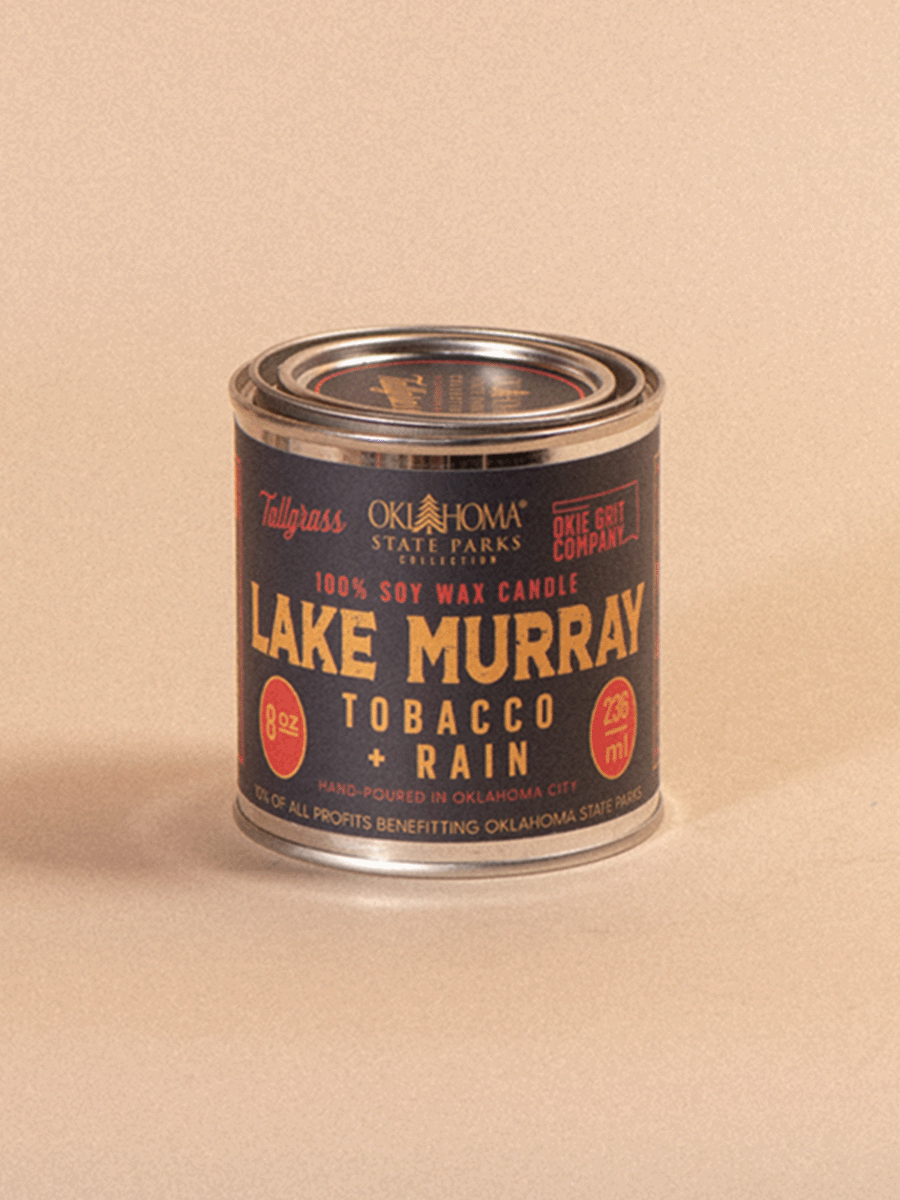 Tallgrass Supply_ 8 oz Soy Candle - Lake Murray: Tobacco + Rain.