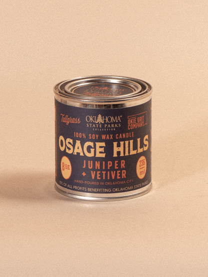 Tallgrass Supply_ 8 oz Soy Candle - Osage Hills: Juniper + Vetiver.