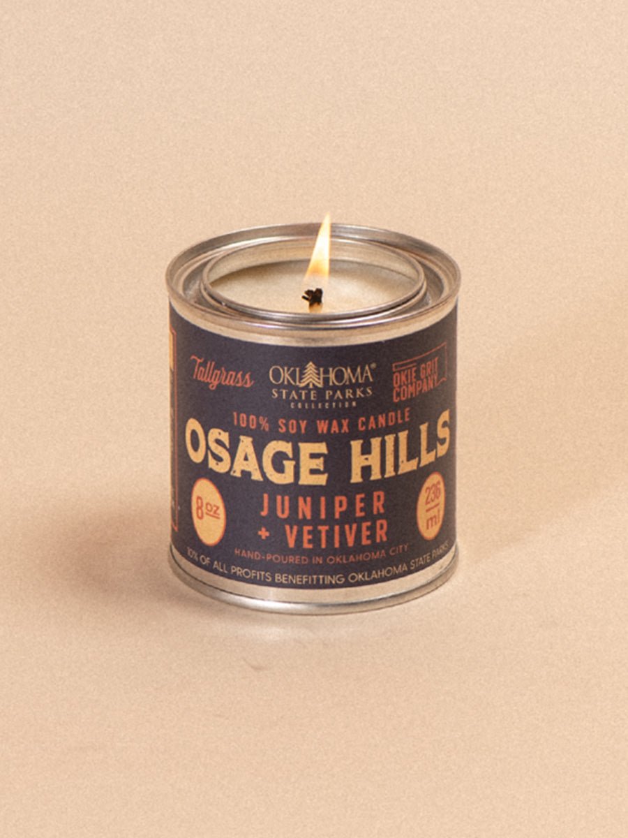 Tallgrass Supply_ 8 oz Soy Candle - Osage Hills: Juniper + Vetiver.