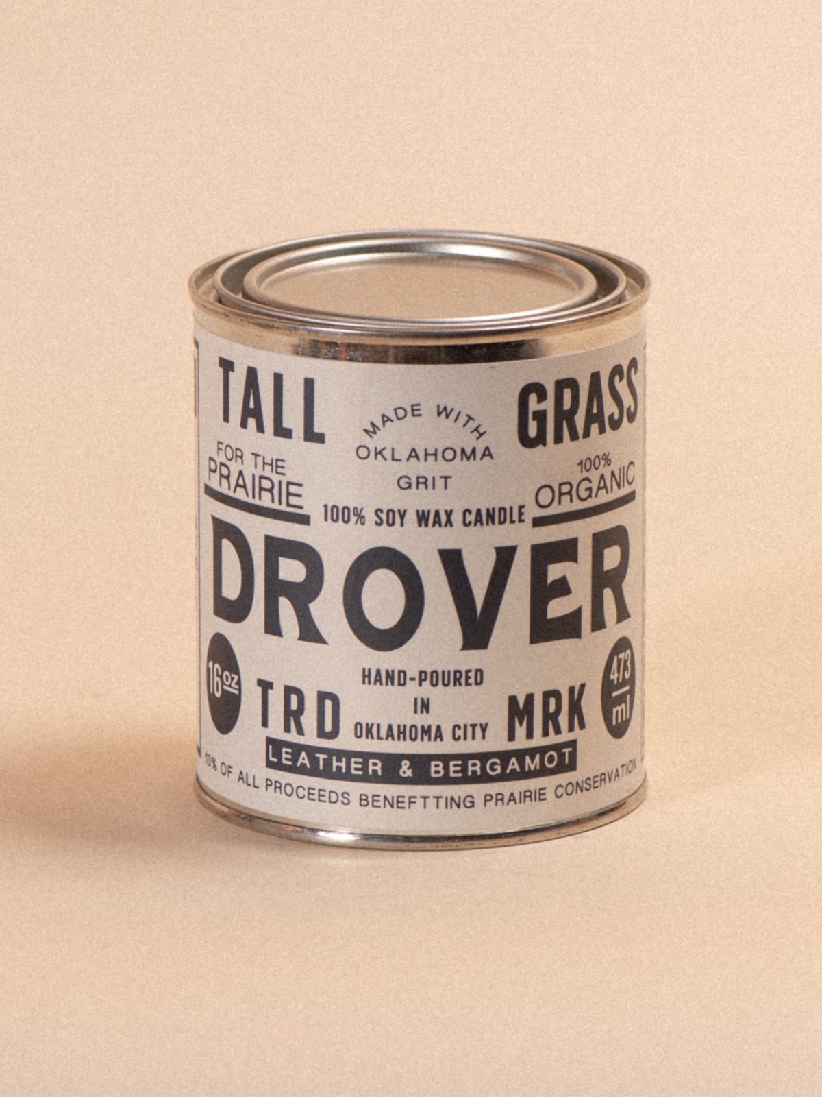 Drover: Leather + Bergamot Soy Wax Candle - Tallgrass Supply