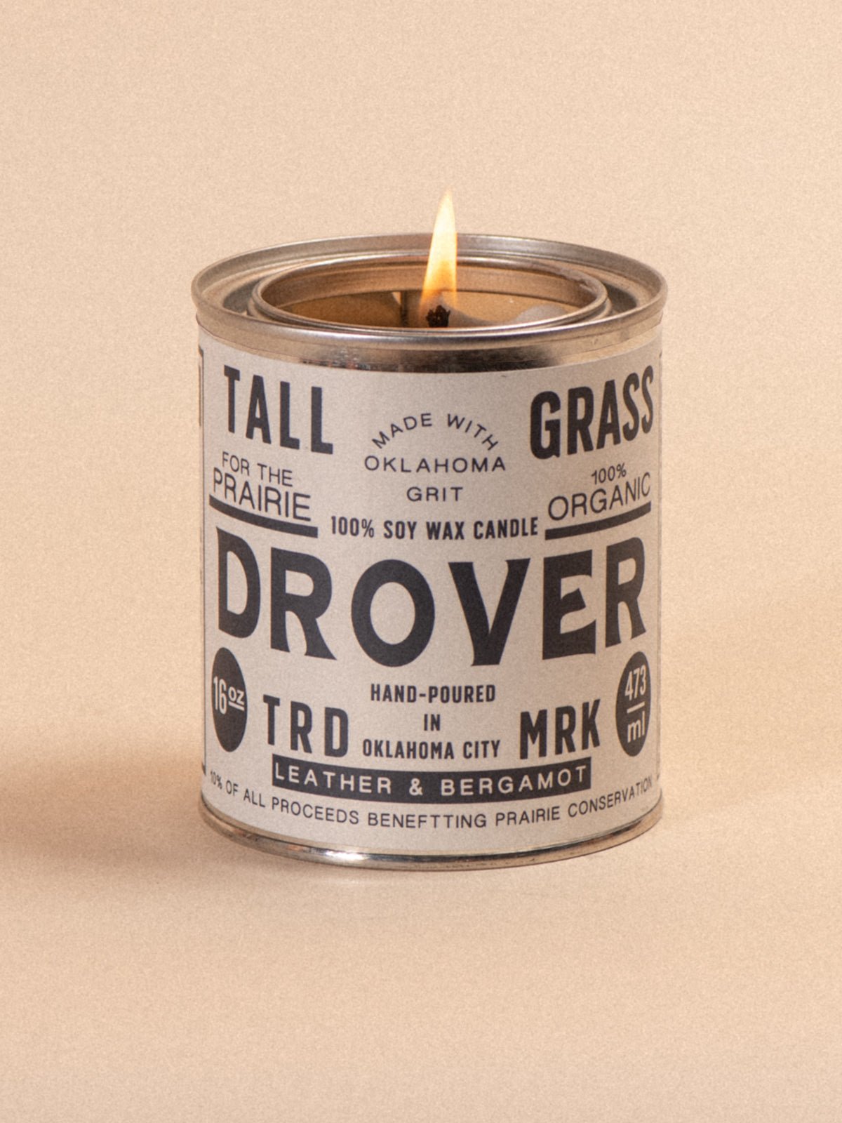 Drover: Leather + Bergamot Soy Wax Candle - Tallgrass Supply