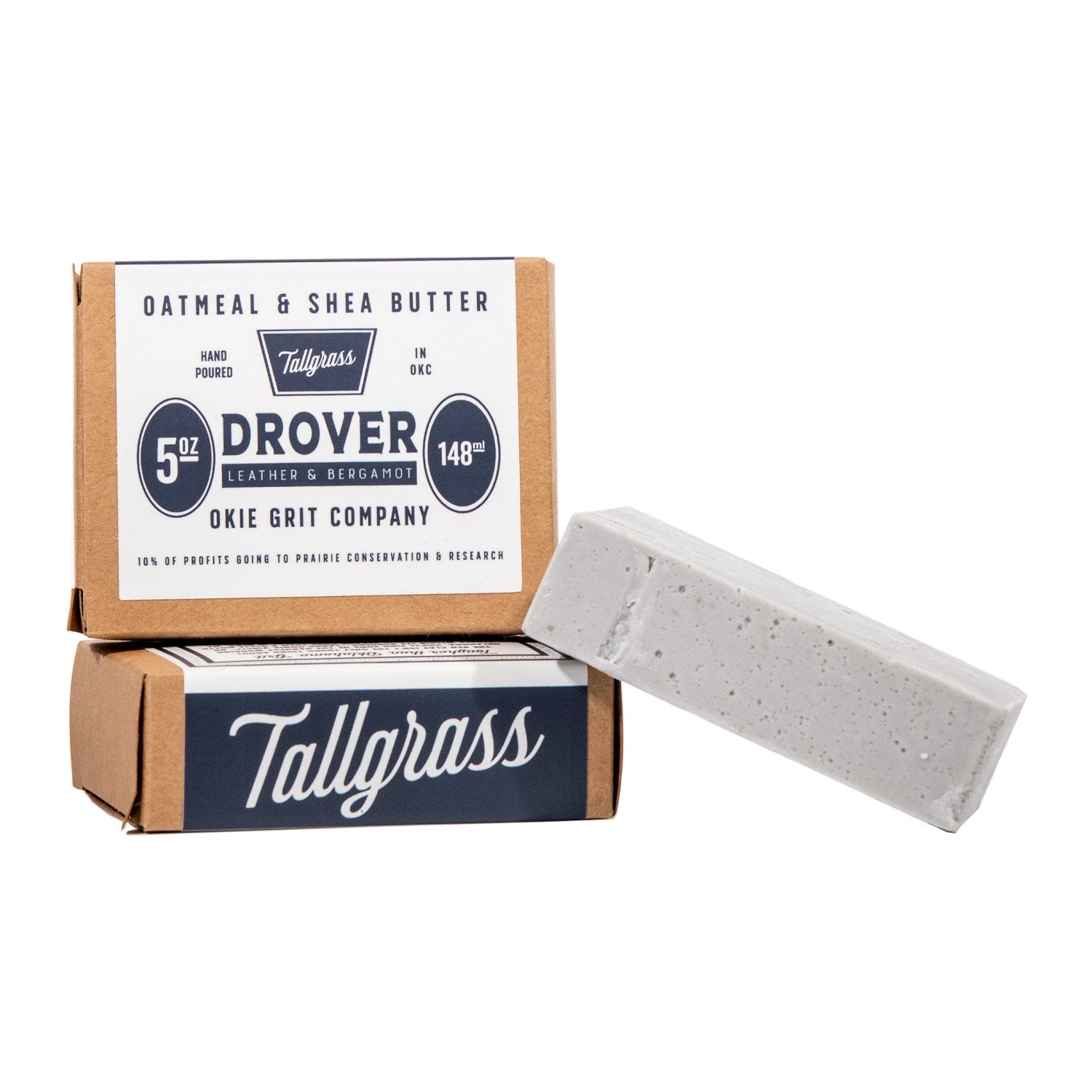 Oatmeal &amp; Shea Butter Bar of Soap - Drover: Leather + Bergamot - Tallgrass Supply