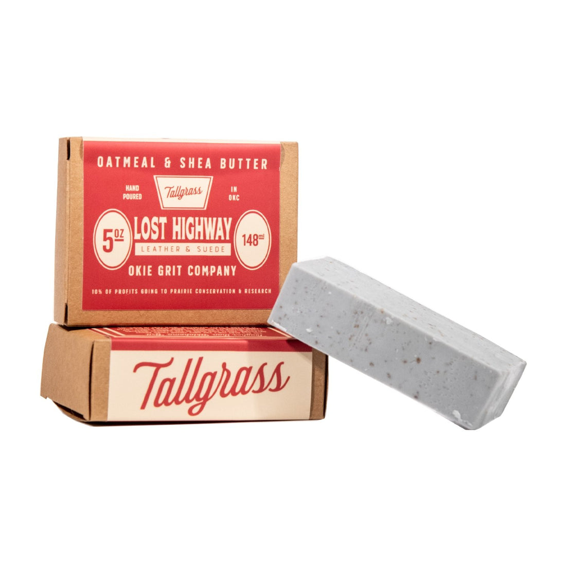 Tallgrass Supply_ Oatmeal &amp; Shea Butter Bar of Soap - Lost Highway: Leather + Suede.