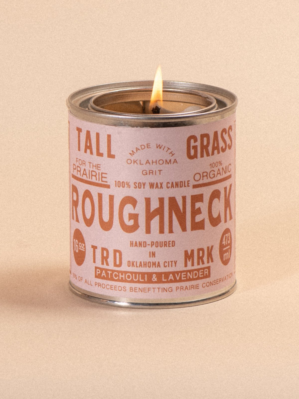 Roughneck: Patchouli + Lavender Soy Wax Candle - Tallgrass Supply