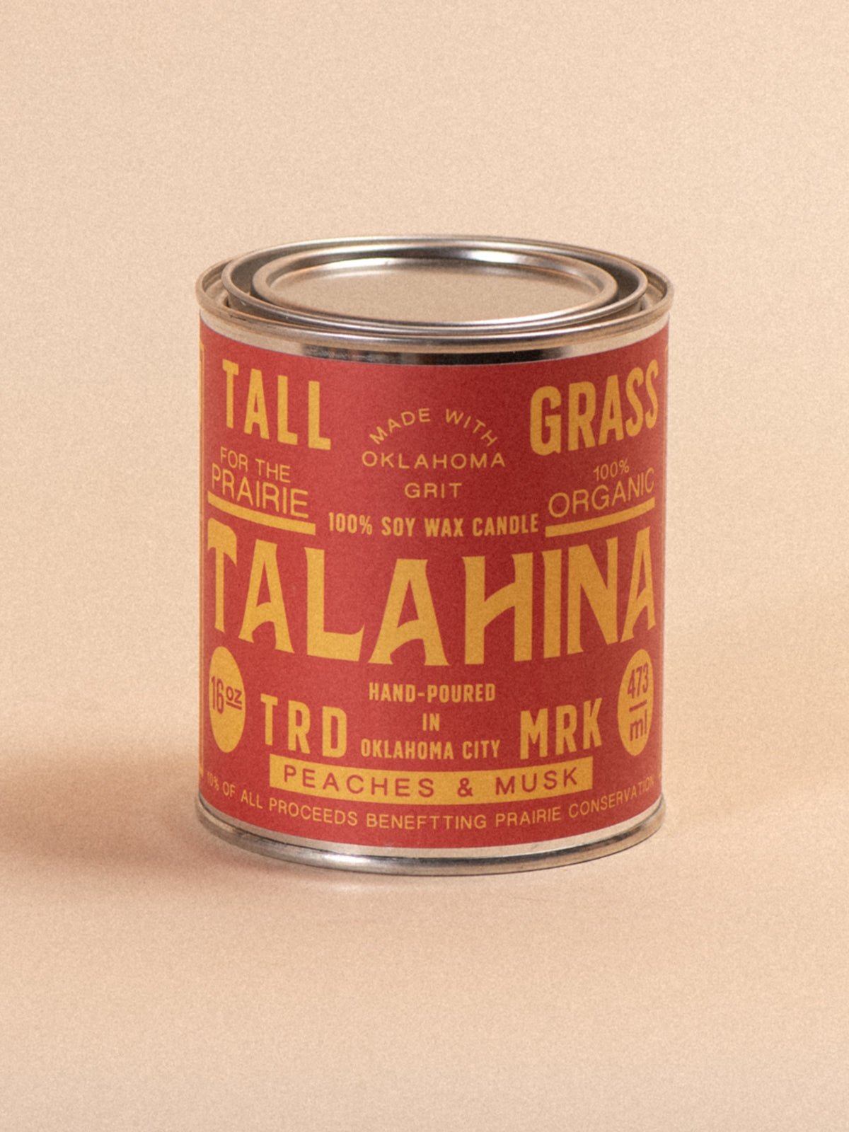 Talahina: Peaches + Musk Soy Wax Candle - Tallgrass Supply